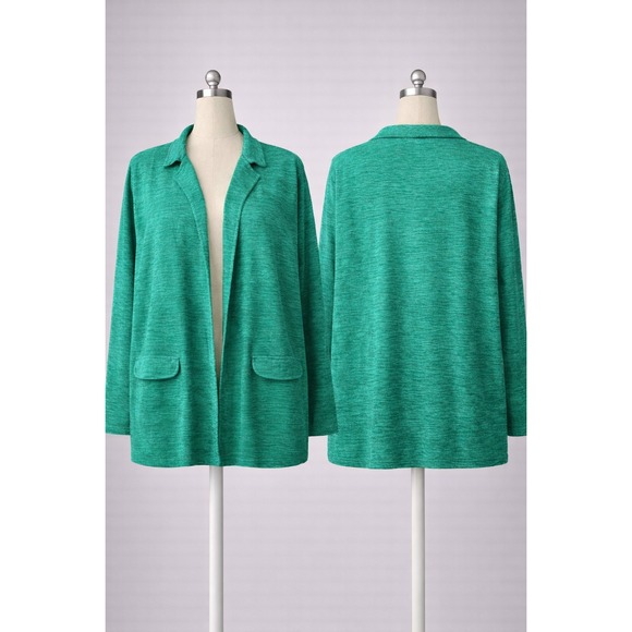 Chico's Jackets & Blazers - NWT Chicos Tula II Open Front Blazer Jacket Vivid Green Gauze Size XL 16 3 NEW
